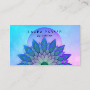 Lila Aquamarine Medizin Holistic Lotus Blume Yoga Visitenkarte