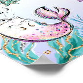 Lila Aquamarine Mermaid Geburtstag Begrüßungszeich Poster (Ecke)