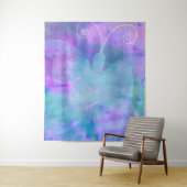 Lila Aquamarine Pastel Butterfly Party Hintergrund Wandteppich (Beispiel)