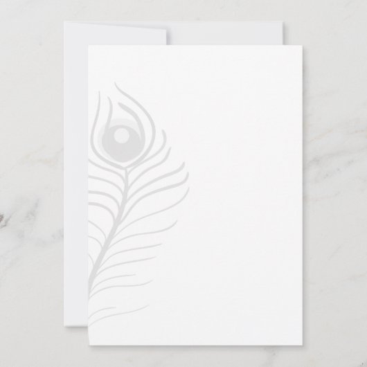 Lila aquamarine Pfauenhochzeit speichert die Daten Save The Date (Rückseite)