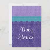 Lila Aquamarine Princess Girl Babydusche S209 Einladung (Rückseite)