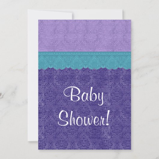 Lila Aquamarine Princess Girl Babydusche S209 Einladung (Rückseite)