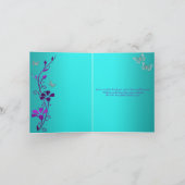 Lila, Aquamarine Schmetterlingsflora Dankeschön Ka Dankeskarte (Innenseite)