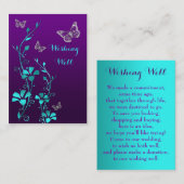 Lila, Aquamarine Schmetterlingsflora-Wunschkarte Begleitkarte (Vorne/Hinten)