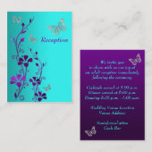 Lila Aquamarine Silberflorenschmetterlinge Umschli Begleitkarte (Vorne/Hinten)