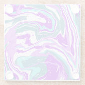 Lila, Aquamarine, türkisfarbene Marmorflüssigkeit  Glasuntersetzer (Rückseite)