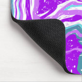 Lila, Aquamarine, türkisfarbene Marmorflüssigkeit  Mousepad (Ecke)