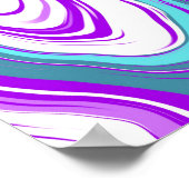 Lila, Aquamarine, türkisfarbene Marmorflüssigkeit  Poster (Ecke)