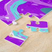 Lila, Aquamarine, türkisfarbene Marmorflüssigkeit Puzzle (Seite)