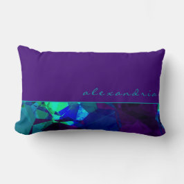 Lila Aquamarine und blaue Abstrakt Geometrie | Nam Lendenkissen