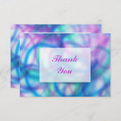 Lila, Aquamarine und blaue Danksagung Dankeskarte (Vorne/Hinten)