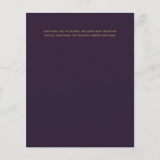 Lila Aquamarine und Gold Agate Budget Hochzeiten E (Rückseite)