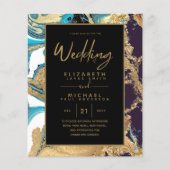 Lila Aquamarine und Gold Agate Budget Hochzeiten E (Vorderseite)