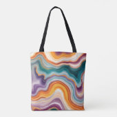 Lila, Aquamarine und goldene Agate Tasche (Rückseite)