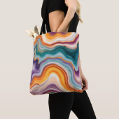 Lila, Aquamarine und goldene Agate Tasche (Von Nahem)