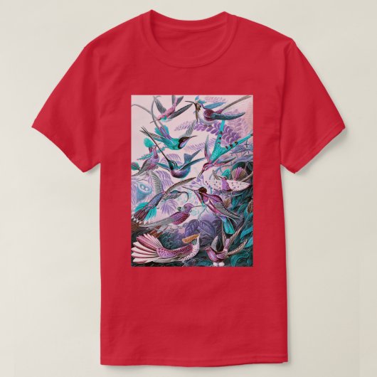 Lila Aquamarine Vögel des Paradieses T-Shirt (Design vorne)