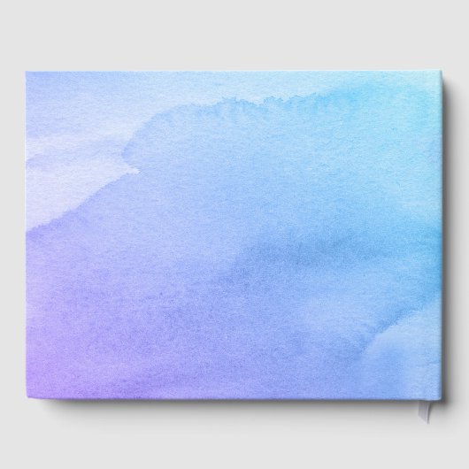 Lila Aquamarine Wasserfarbe Bat Mitzvah Gästebuch (Rückseite)