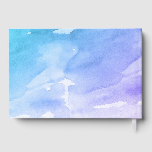 Lila Aquamarine Wasserfarbe Bat Mitzvah Gästebuch (Rückseite)