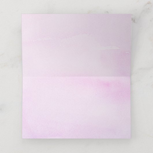 Lila Aquamarine Wasserfarbe Platzkarte (Innenseite Aufgefaltet)