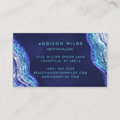 Lila Aquamariner Agate Geode Gemstone Makeup Artis Visitenkarte (Rückseite)