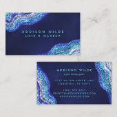 Lila Aquamariner Agate Geode Gemstone Makeup Artis Visitenkarte (Vorne/Hinten)