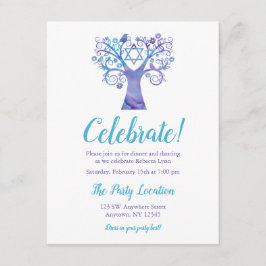 Lila Aquamariner Aquarellbaum Empfang Begleitkarte