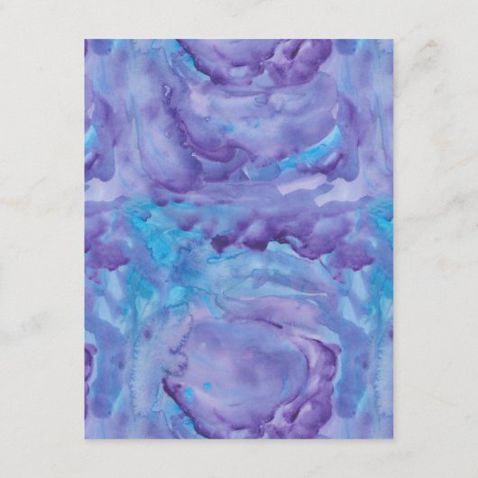 Lila Aquamariner Aquarellbaum Empfang Begleitkarte (Rückseite)