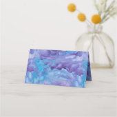 Lila Aquamariner Aquarellbaum Platzkarte (Rückseite)