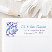 Lila Aquamariner Aquarellbaum Rücksendeadresse (Insitu)