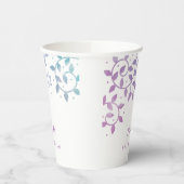 Lila + Aquamariner Baum Bat Mitzvah Pappbecher (Links)