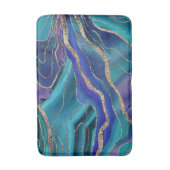 Lila Aquamariner Blauer Galaxienebel Agate Glitzer Badematte (Vorderseite Vertikal)