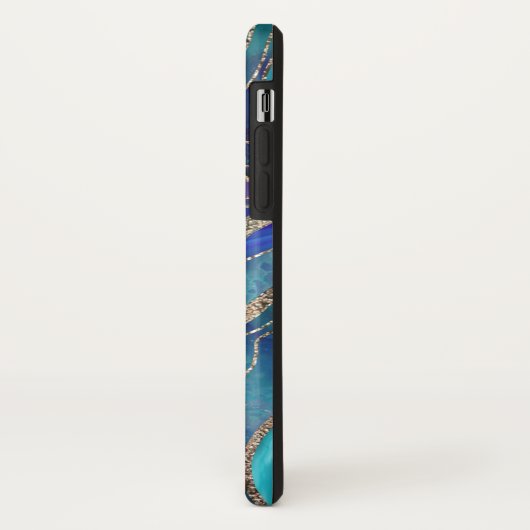 Lila Aquamariner Blauer Galaxienebel Agate Glitzer Case-Mate iPhone Hülle (Hinten/Links)