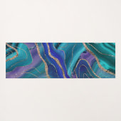 Lila Aquamariner Blauer Galaxienebel Agate Glitzer Yogamatte (Rückseite (Horizontal))