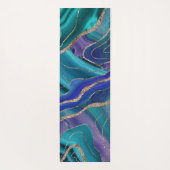 Lila Aquamariner Blauer Galaxienebel Agate Glitzer Yogamatte (Rückseite)