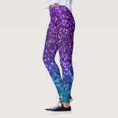 Lila Aquamariner Blauer Glitzer Bokeh Leggings (Links)
