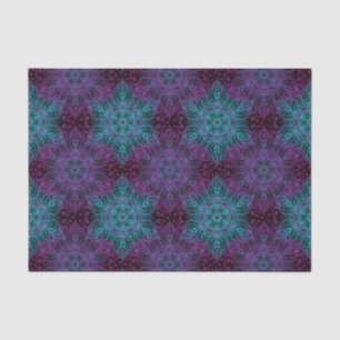 Lila Aquamariner Blauer Schneeflocken Mandala Seidenpapier