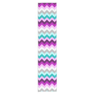 Lila Aquamariner Chevrons Kleiner Tischläufer