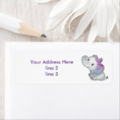 Lila Aquamariner Elefant, Peanut-Adressetiketten (Insitu)