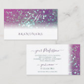 Lila Aquamariner funkelnder Glitzer-Initialen von Visitenkarte (Vorne/Hinten)