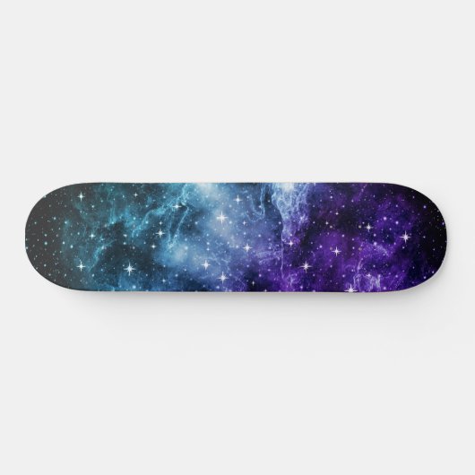Lila Aquamariner Galaxienebel Traum Nr. 1 Skateboard (Horizontal)