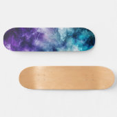 Lila Aquamariner Galaxy-Nebel Marmor Traum Nr. 1 Skateboard (Horizontal)