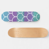 Lila Aquamariner Glitzer Mermaid Scallop Scallop Skateboard (Horizontal)