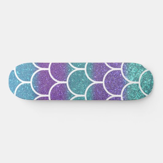 Lila Aquamariner Glitzer Mermaid Scallop Scallop Skateboard (Horizontal)