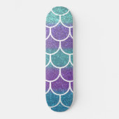 Lila Aquamariner Glitzer Mermaid Scallop Scallop Skateboard (Vorderseite)