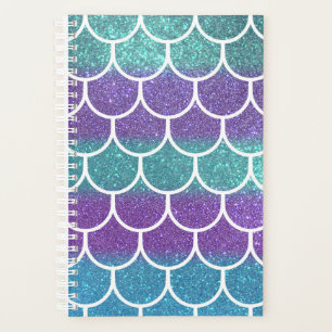 Lila Aquamariner Glitzer Mermaid Skala Muster Planer