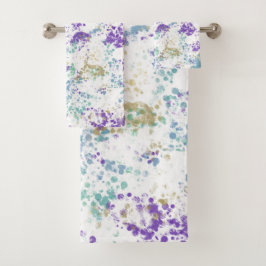 Lila Aquamariner Goldgräber Moderner Splitter Badhandtuch Set