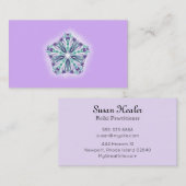 *~* lila aquamariner Lavendel-Stern-HeilerMandala Visitenkarte (Vorne/Hinten)