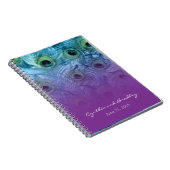 Lila Aquamariner Pfau Notizblock (Rechte Seite)