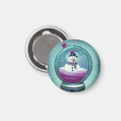 Lila Aquamariner Schneeglobe Magnet (Vorderseite/Rückseite)