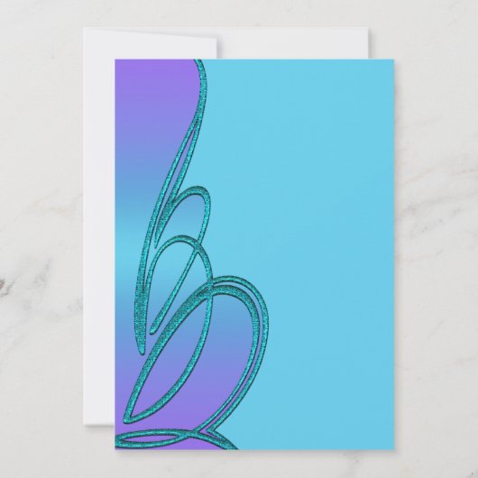 Lila Aquamariner Star von David Bat Mitzvah Einladung (Rückseite)